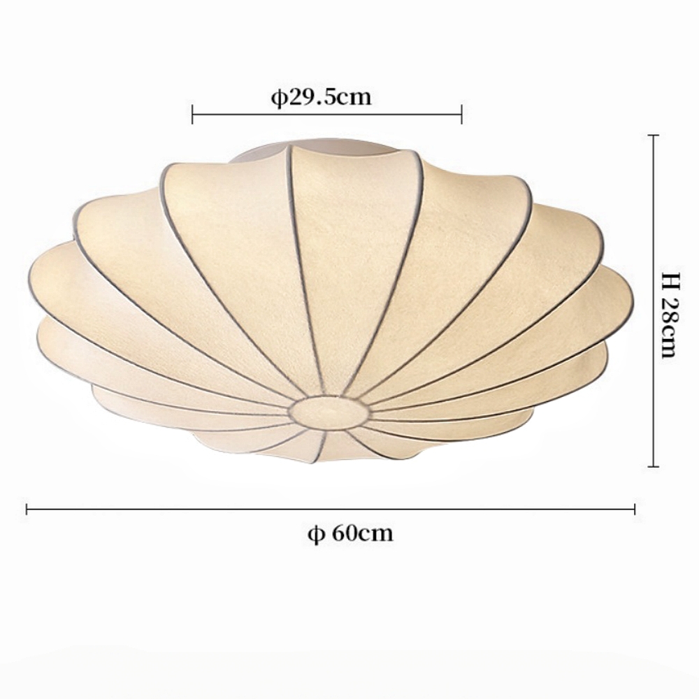 Japanese Wabi Sabi Style Retro Cream Style Circular Art Handmade Silk Lamp