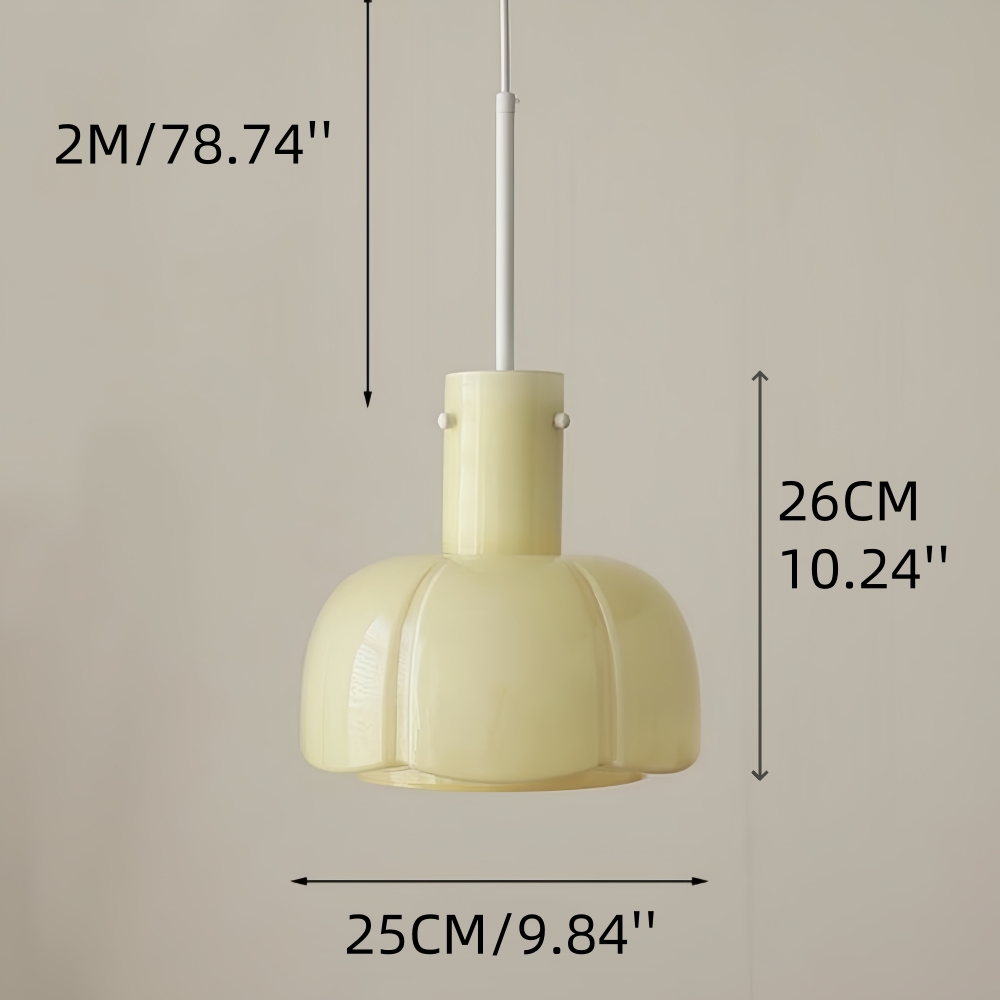 French Cream Style Glass Flower Bud Bedroom Bedside Pendent Light