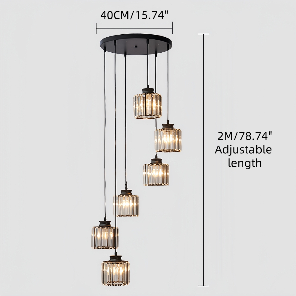Modern Minimalist LED Crystal Chandelier Creative Duplex Staircase Villa Living Room Lighting Fixtures