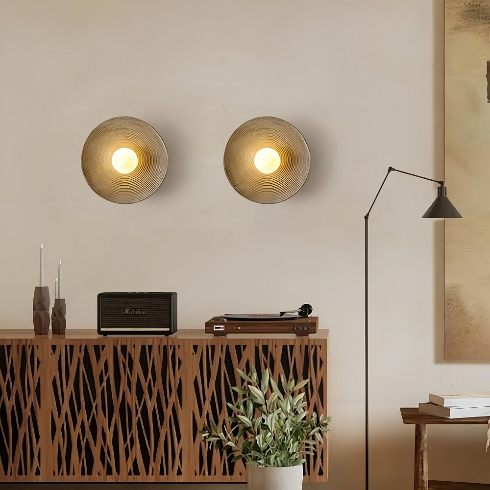 Wabi Sabi Style Retro Entrance Hallway Resin Wall Lamp Bedroom Bedside Lamp