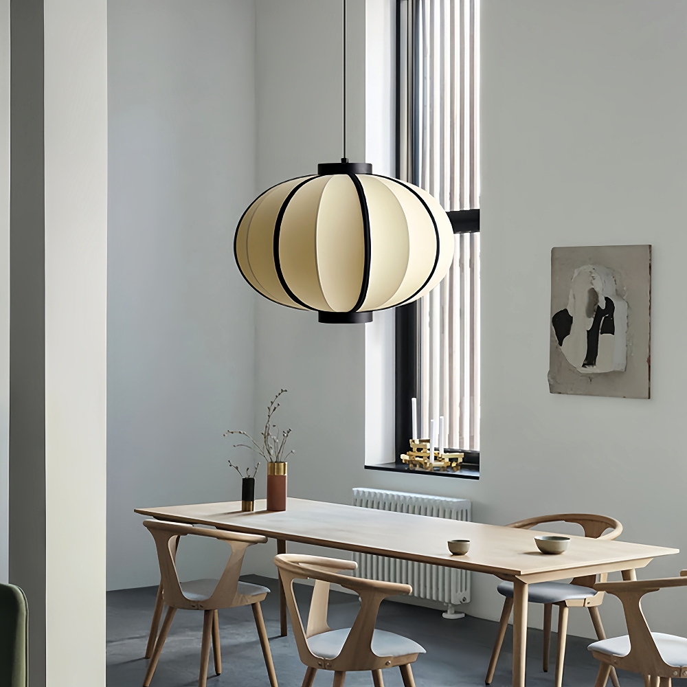 Japanese Wabi-sabi Fabric Chandelier Creative Dining Room Lantern Pendant Light