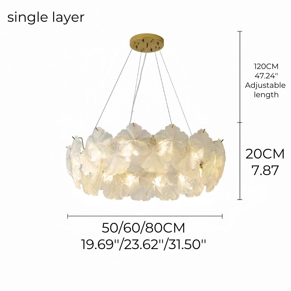 Modern French Snowflake Creative Glass Chandelier Living Room Bedroom Lighting Fixtures