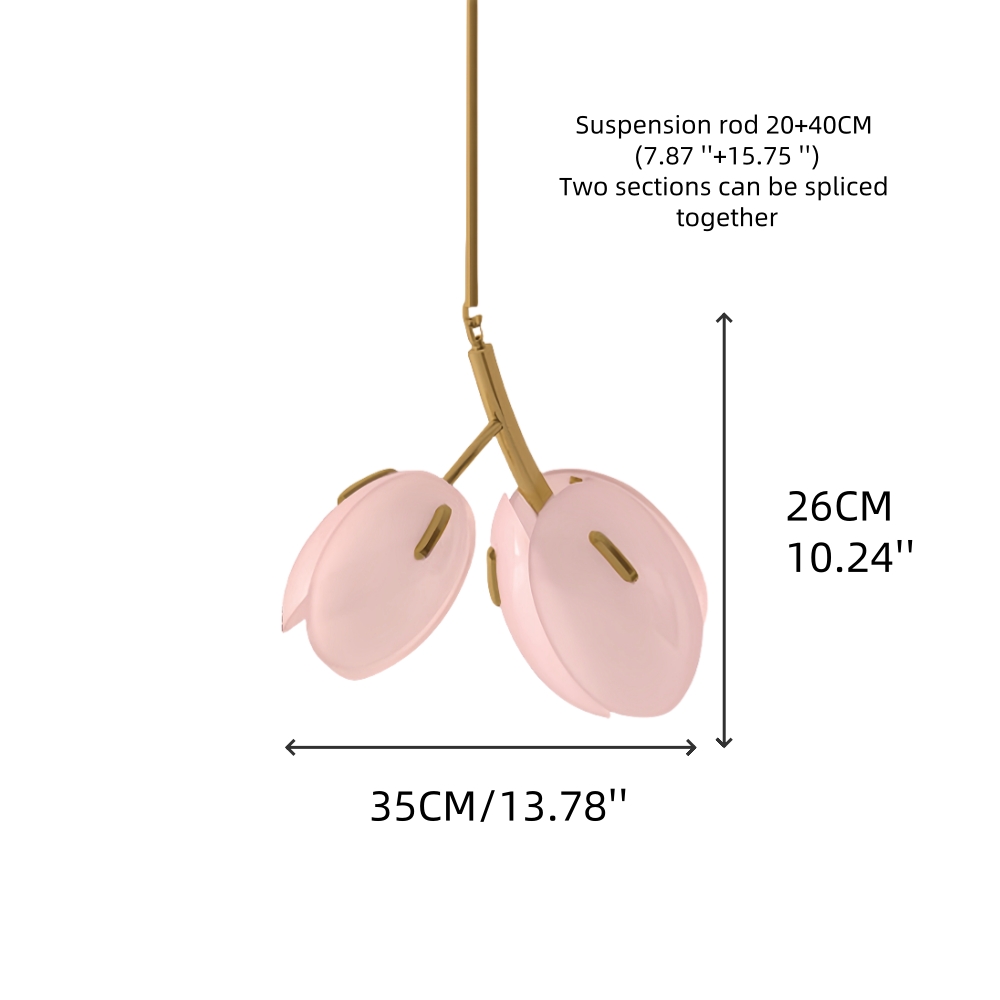 Nordic Modern Minimalist Tulip Bud Glass Pendant Lamp Atmosphere Lighting Fixture