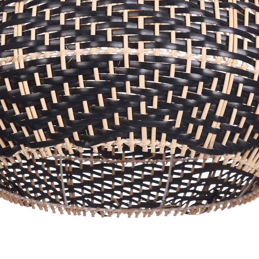 Black Rattan Pendant Lamp Shade Handmade Over Kitchen Sink Lighting