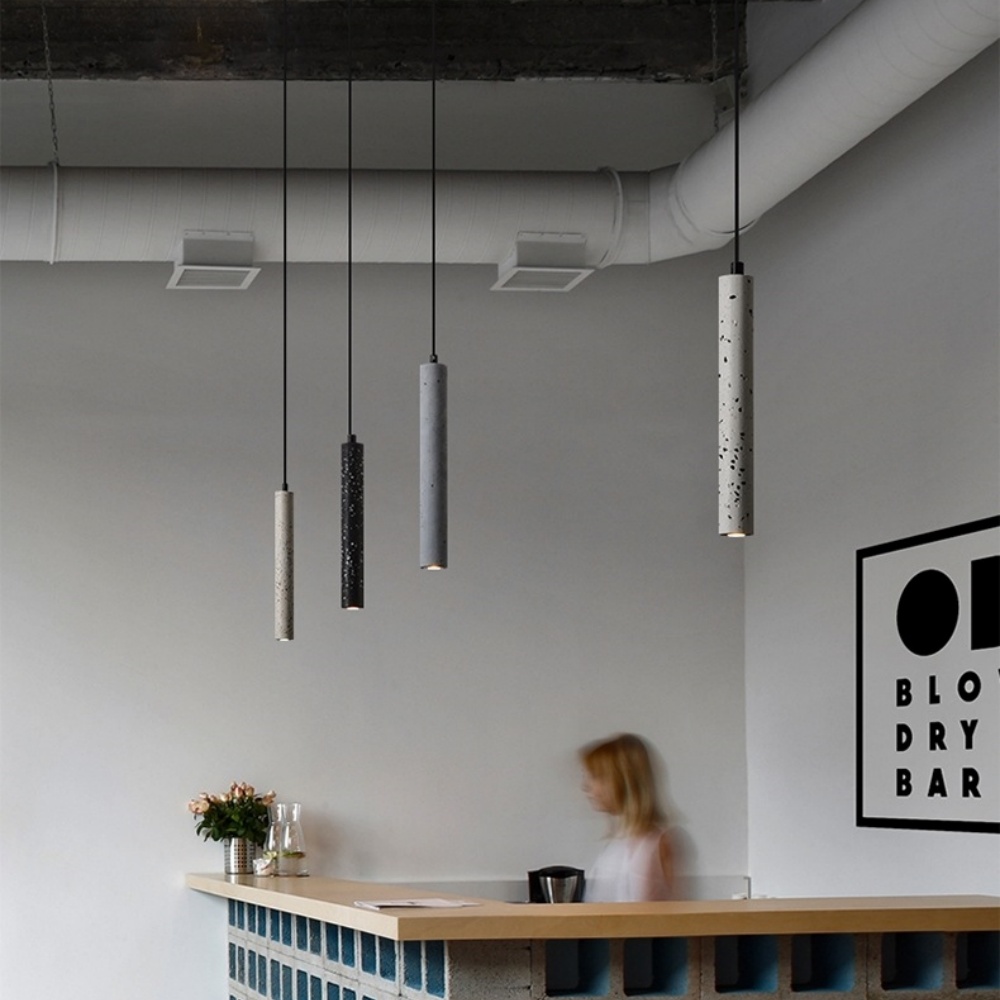 Creative Micro Cement Industrial Terrazzo Strip Pendant Light