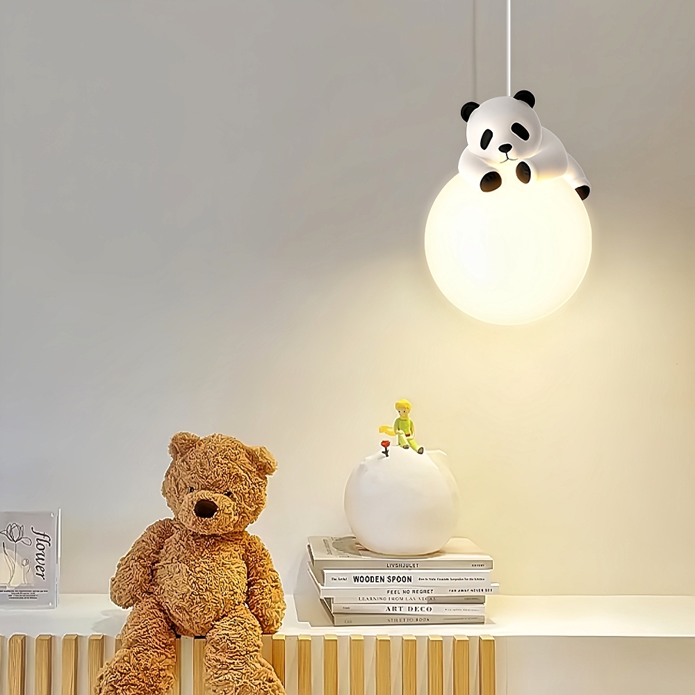 Modern Creative Cream Style Panda Koala Pendant Light