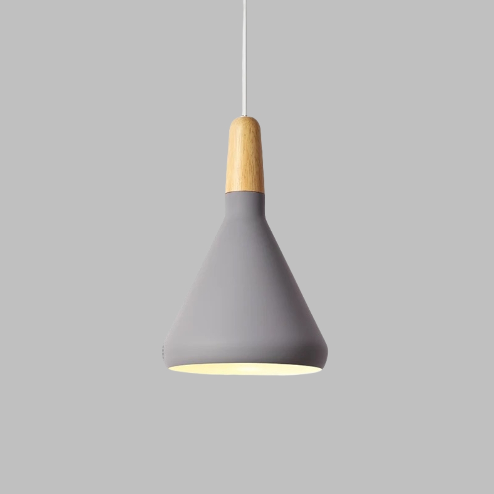 Danish macaron conical metal pendant light