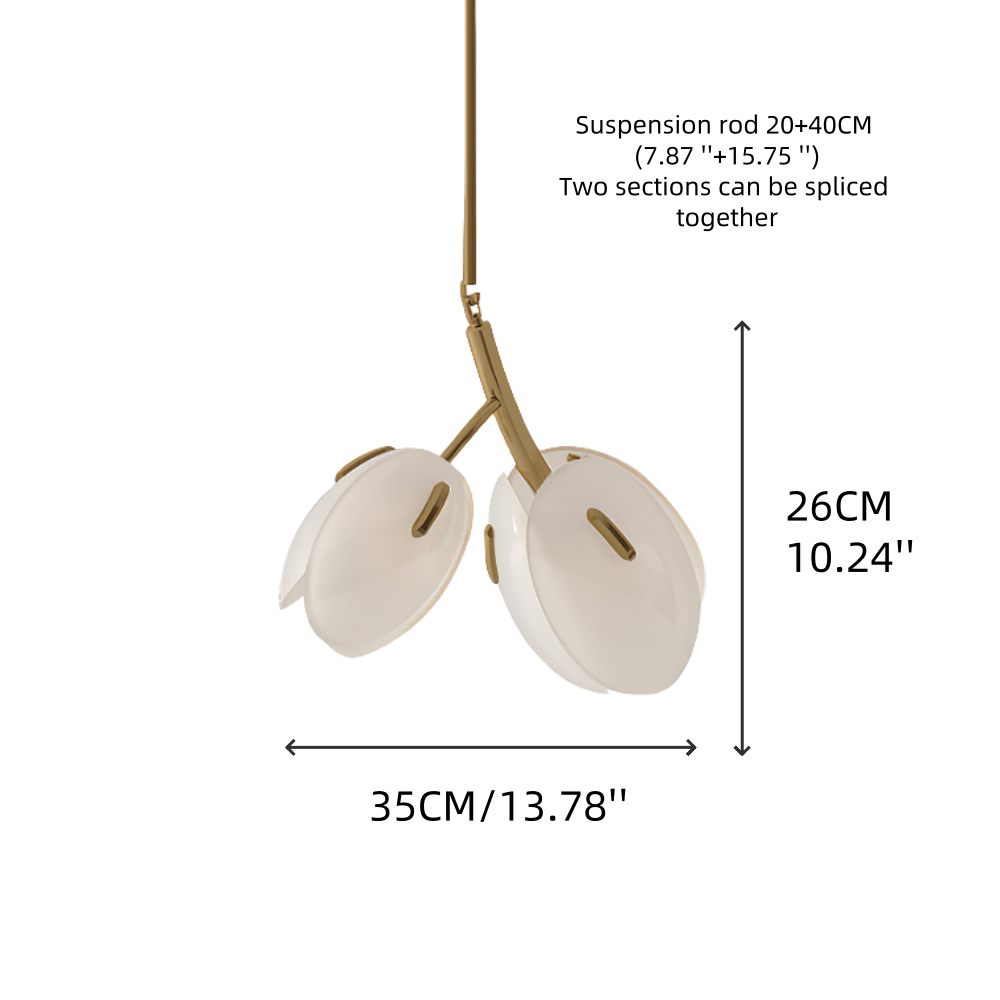 Nordic Modern Minimalist Tulip Bud Glass Pendant Lamp Atmosphere Lighting Fixture