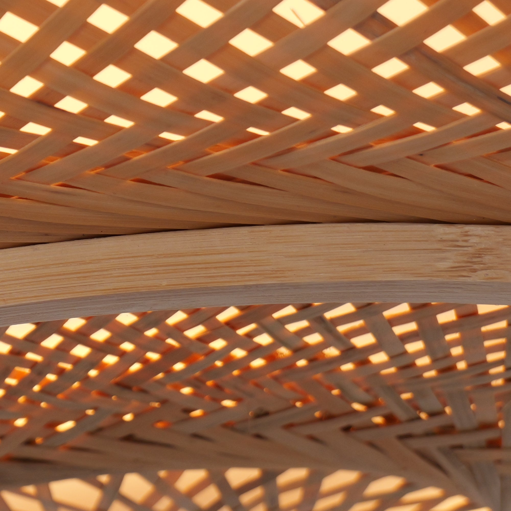 Bamboo Flush Mount Ceiling Light for Bedroom