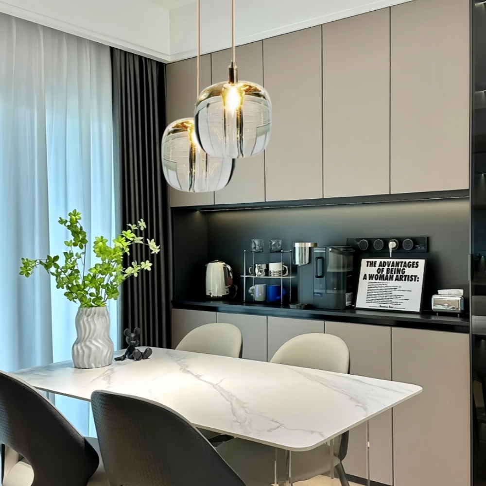 Nordic Modern Art Crystal Apple Shaped Bar Counter Kitchen Pendant Light