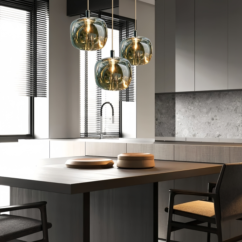 Nordic Modern Art Crystal Apple Shaped Bar Counter Kitchen Pendant Light