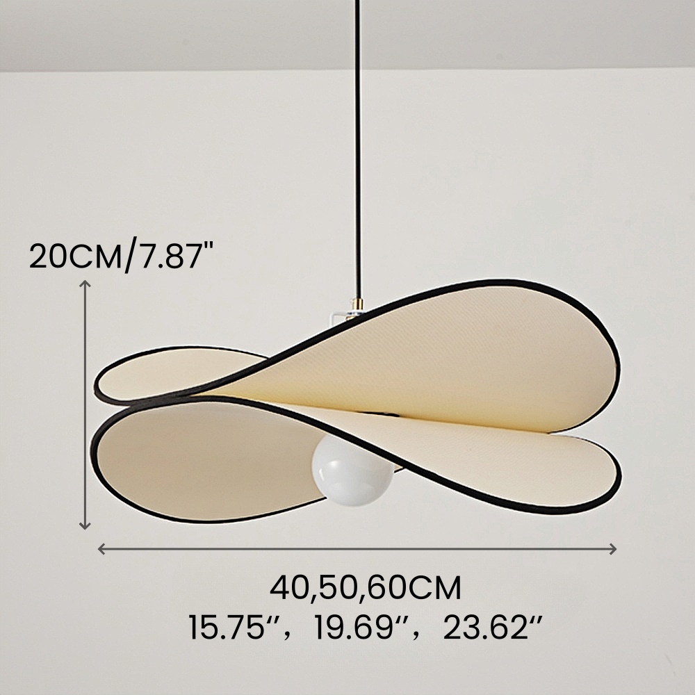 Japanese Wabi Sabi Style Bedroom Creative Potato Chip Shaped Fabric Pendant Light