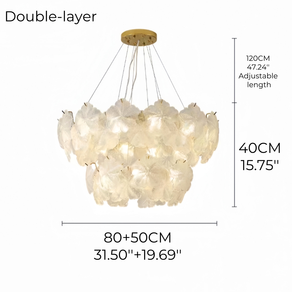Modern French Snowflake Creative Glass Chandelier Living Room Bedroom Lighting Fixtures