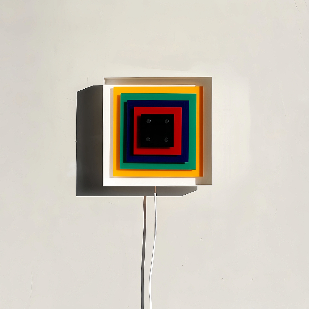 Color Pixel Wall Lamp Bauhaus Living Room Bedroom Decorative Painting Square Frame Wall Lamp