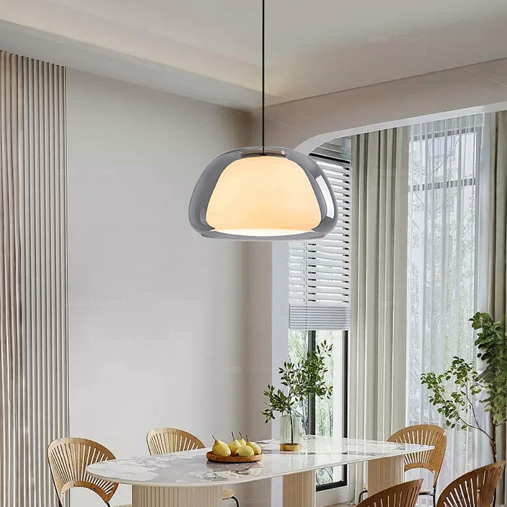 Modern Organic Glass Dome Pendant Light