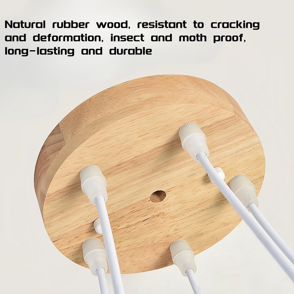 Nordic Creative Personalized Solid Wood Windmill Shaped Pendant Light