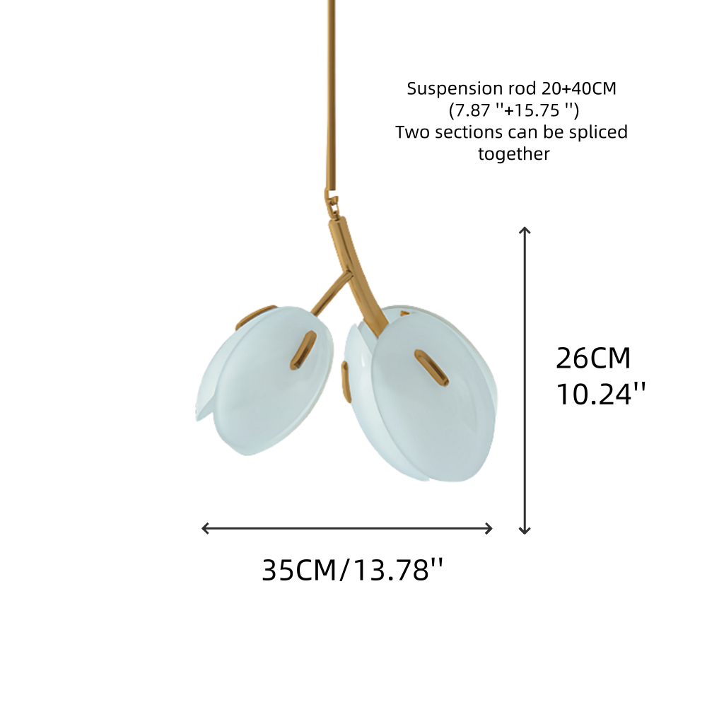 Nordic Modern Minimalist Tulip Bud Glass Pendant Lamp Atmosphere Lighting Fixture