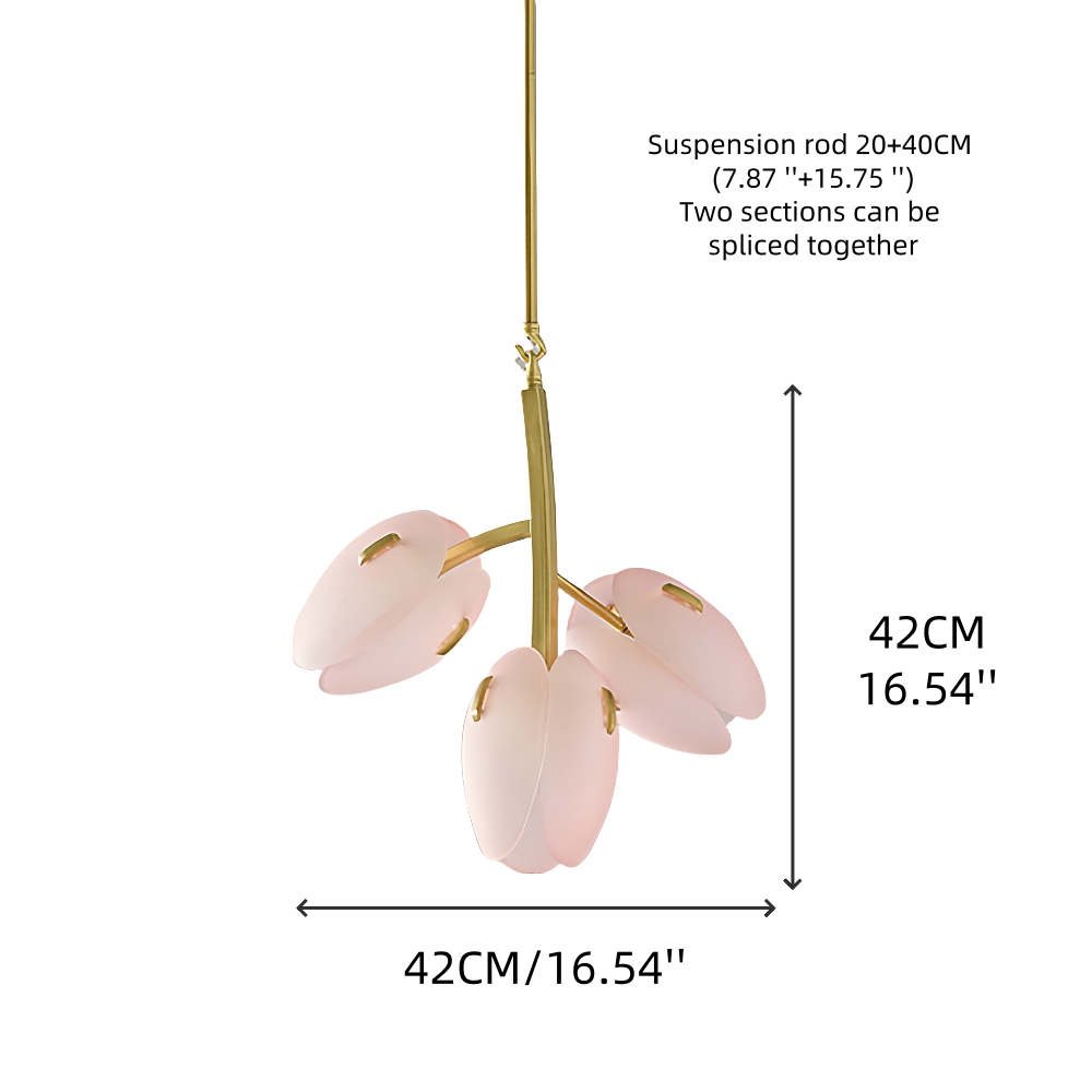 Nordic Modern Minimalist Tulip Bud Glass Pendant Lamp Atmosphere Lighting Fixture