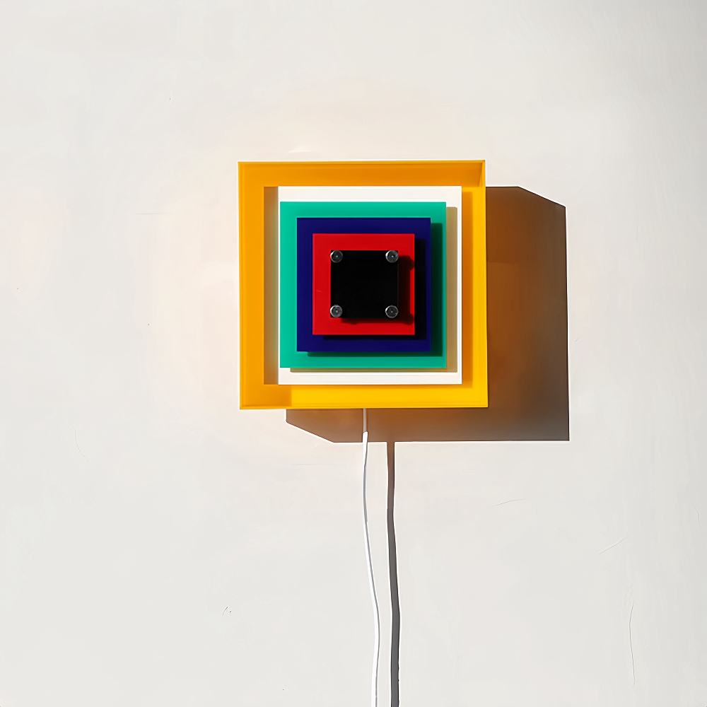 Color Pixel Wall Lamp Bauhaus Living Room Bedroom Decorative Painting Square Frame Wall Lamp