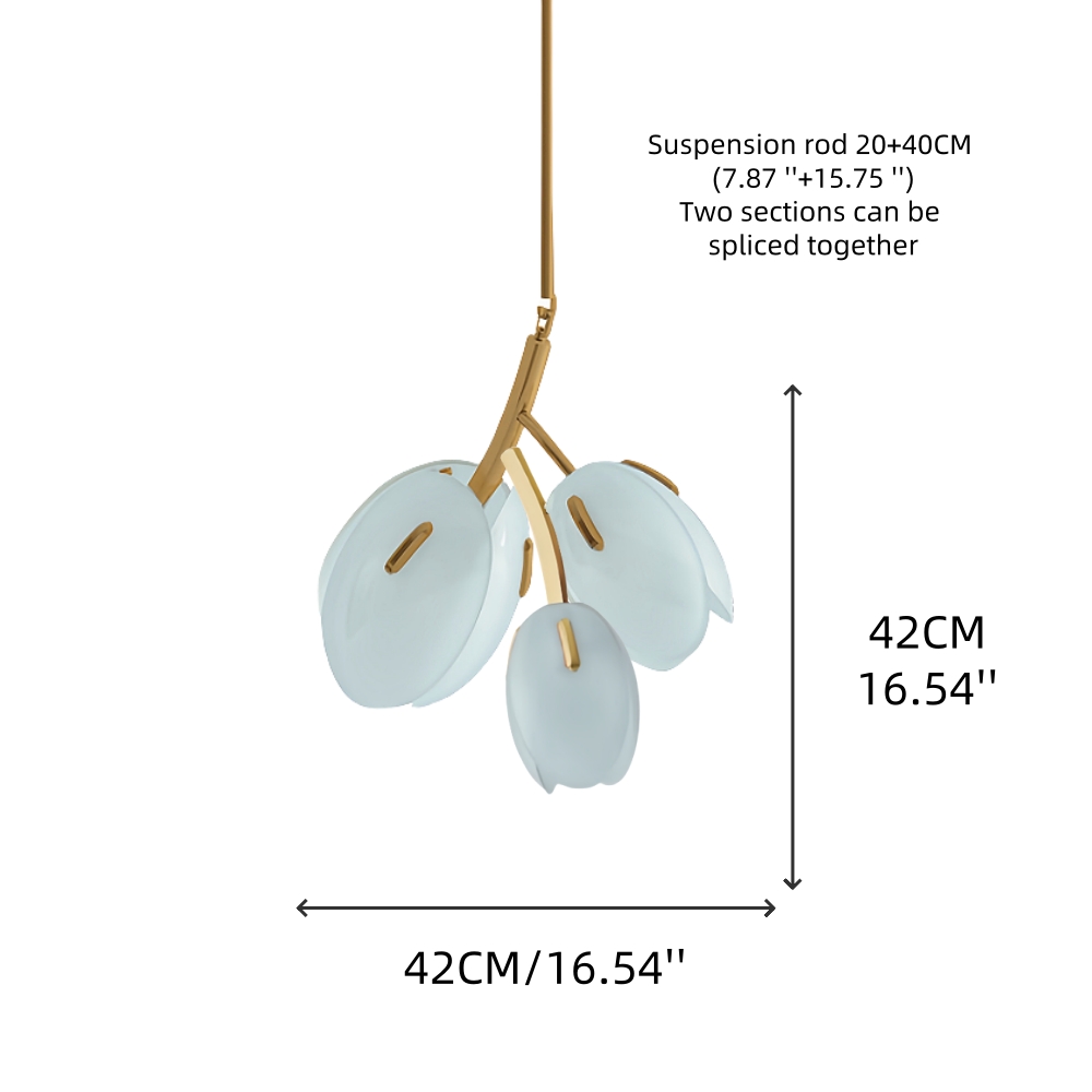 Nordic Modern Minimalist Tulip Bud Glass Pendant Lamp Atmosphere Lighting Fixture