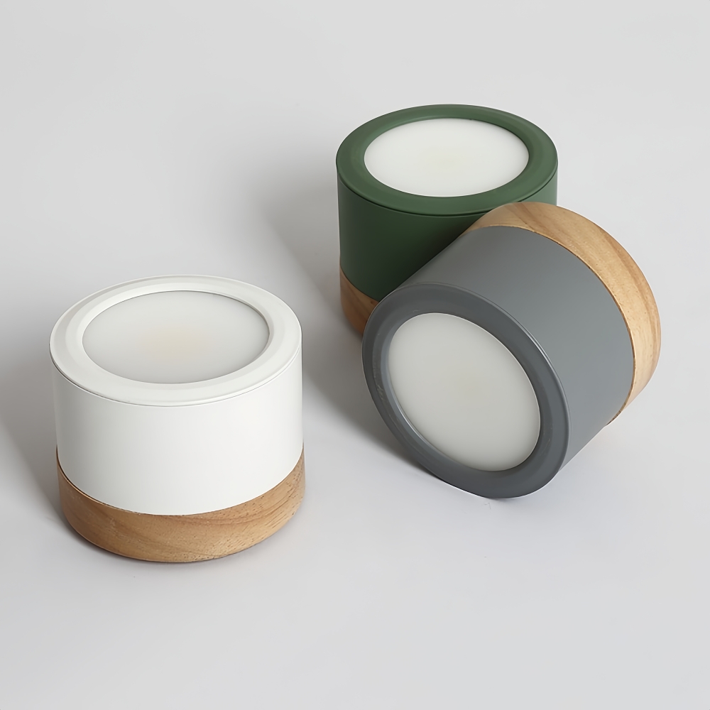 Nordic Macaron Wood Art LED Surface Mounted Multi-Color Tube Light Ceiling Mounted