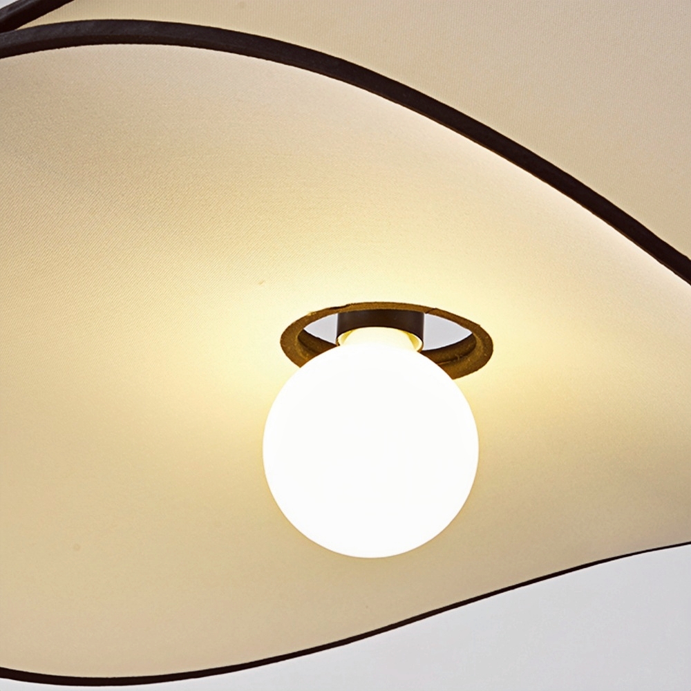 Japanese Wabi Sabi Style Bedroom Creative Potato Chip Shaped Fabric Pendant Light