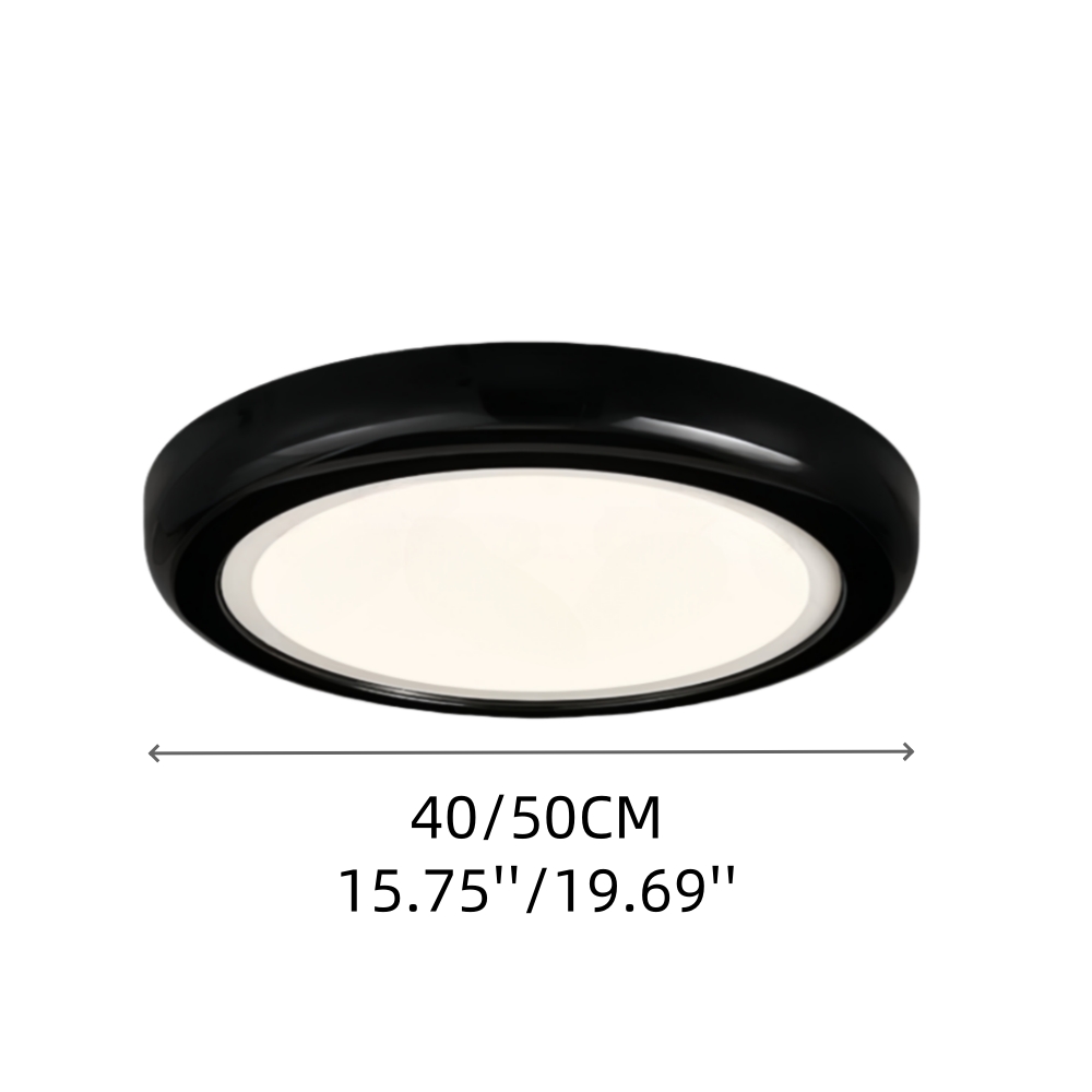 French Cream Style Minimalist Bedroom Ceiling Light Circular White Retro Light