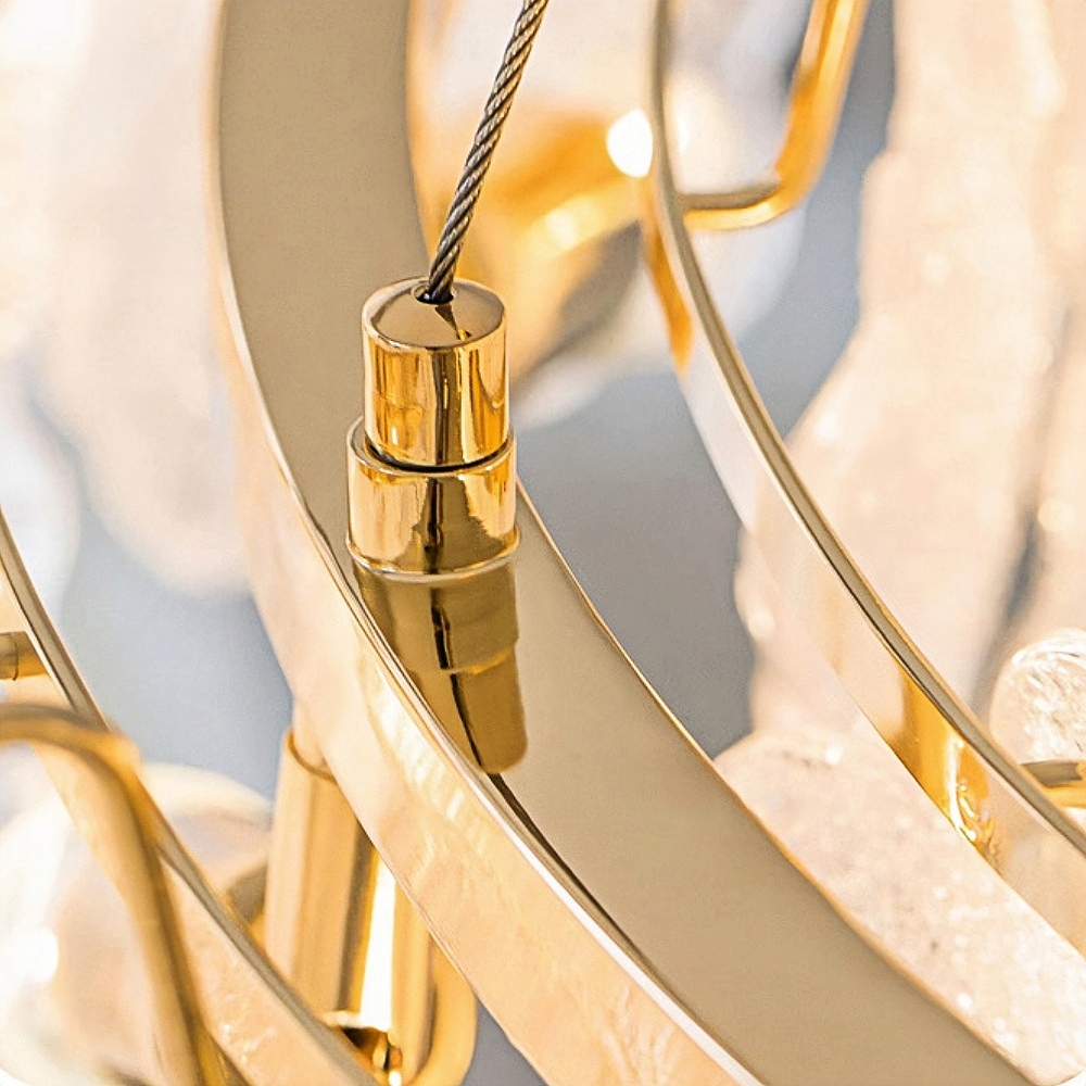 Modern French Snowflake Creative Glass Chandelier Living Room Bedroom Lighting Fixtures