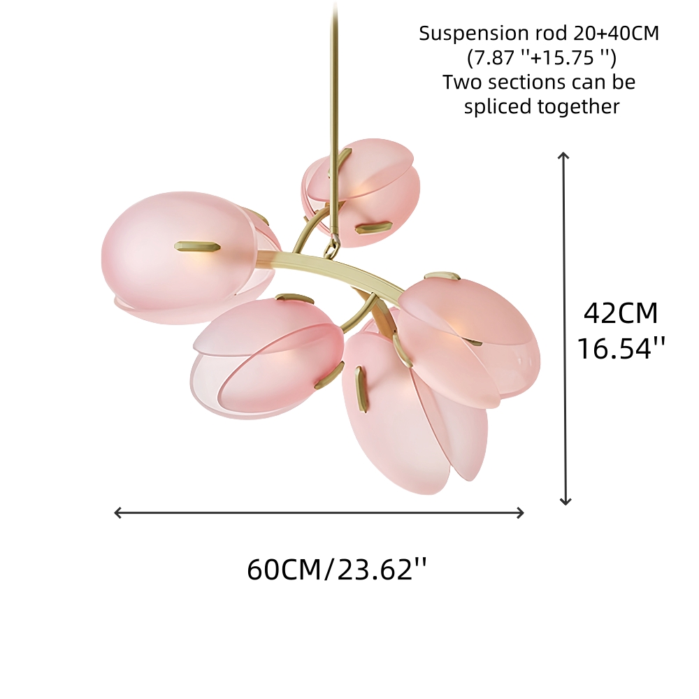 Nordic Modern Minimalist Tulip Bud Glass Pendant Lamp Atmosphere Lighting Fixture