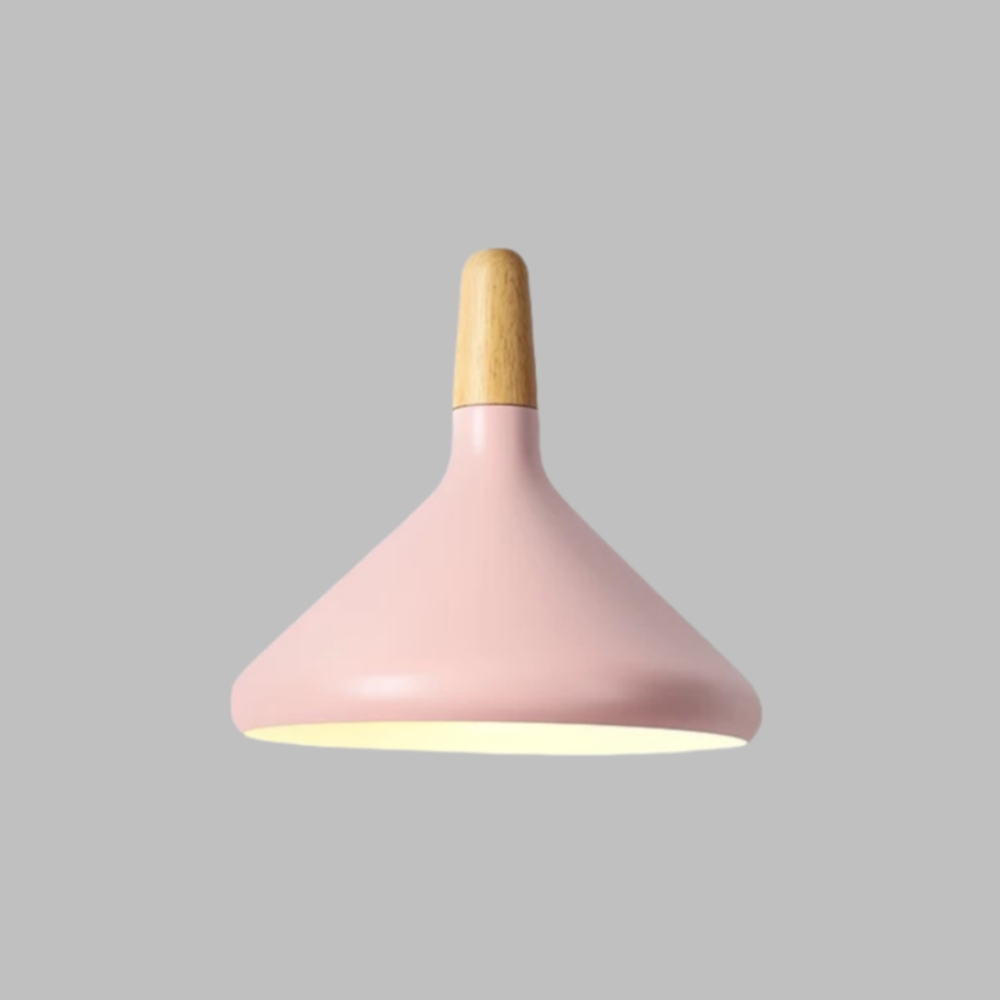 Danish macaron conical metal pendant light