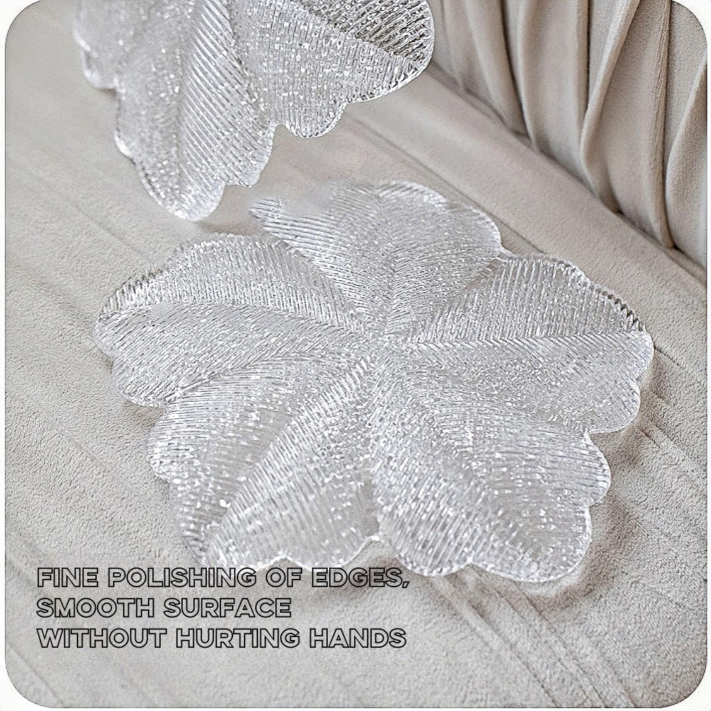 Modern French Snowflake Creative Glass Chandelier Living Room Bedroom Lighting Fixtures