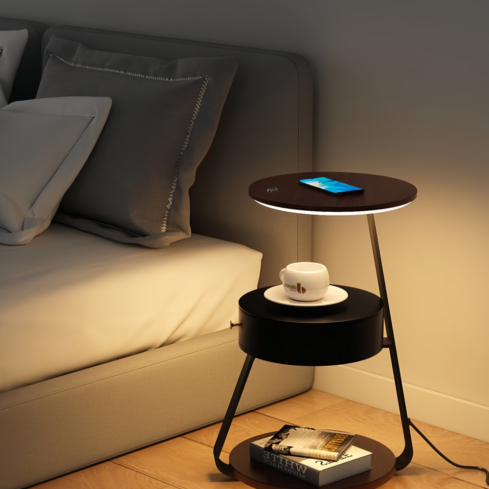 Modern Dimmable Floor Lamp with Integrated Drawer Storage