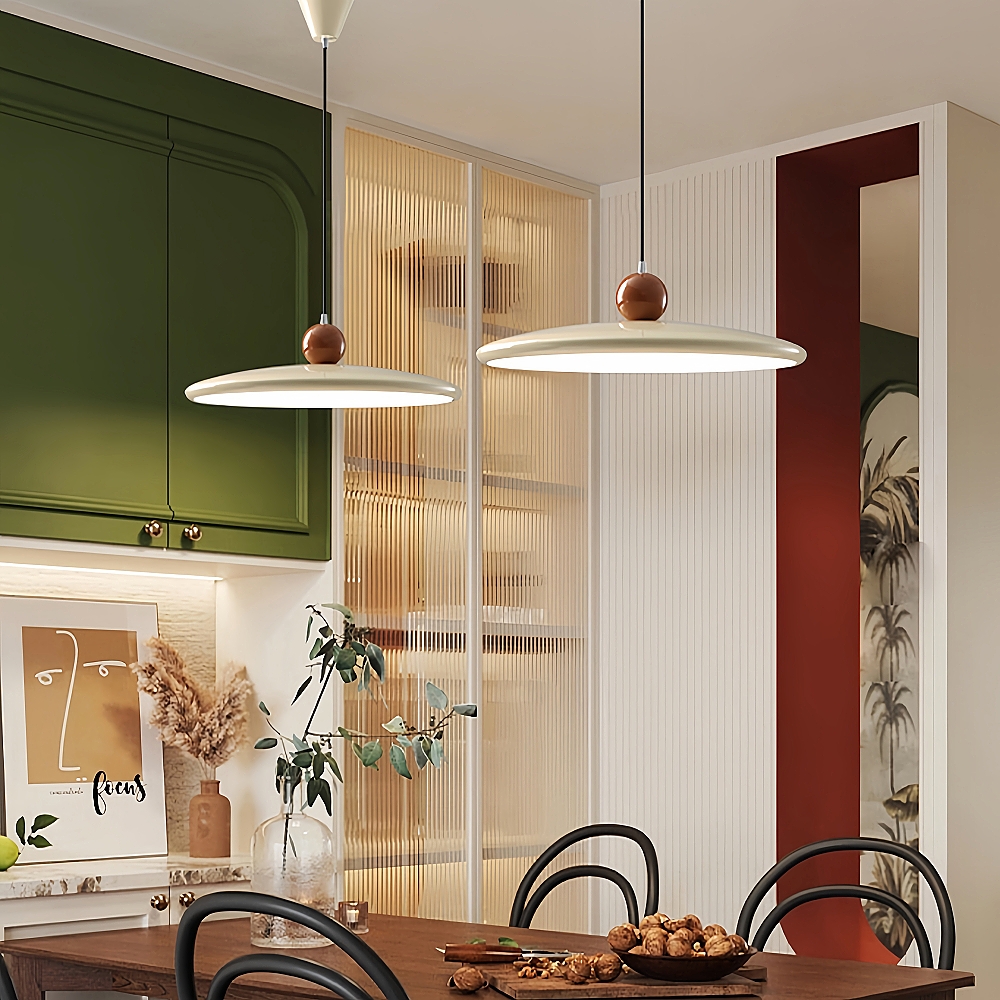 Vintage Cream Style Flying Saucer Pendant Light Bar Dining Room Wrought Iron Lighting Fixtures