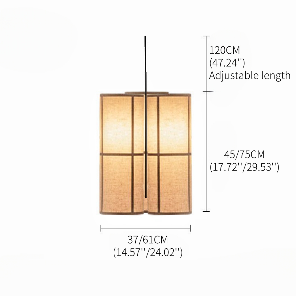 Japanese Wabi Sabi Style Retro Minimalist Study Room Tea Room Fabric Pendant Light