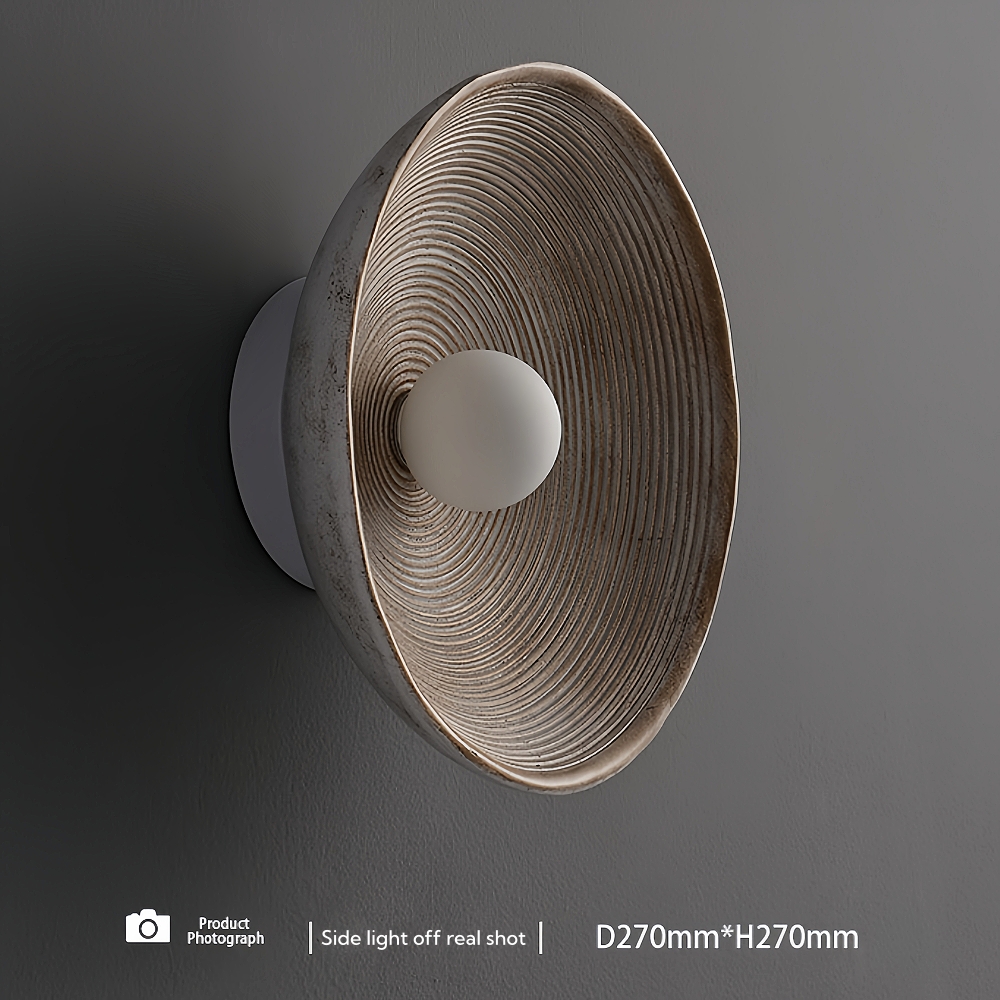 Wabi Sabi Style Retro Entrance Hallway Resin Wall Lamp Bedroom Bedside Lamp