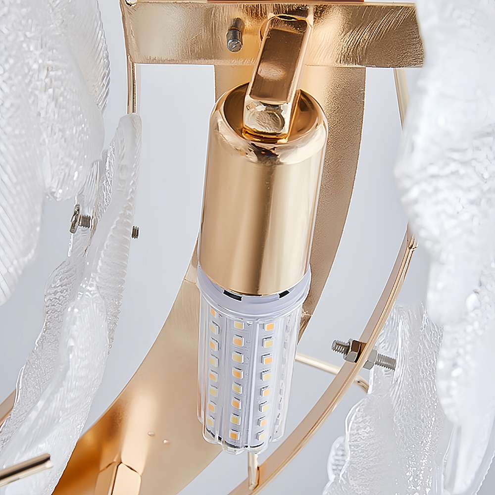 Modern French Snowflake Creative Glass Chandelier Living Room Bedroom Lighting Fixtures