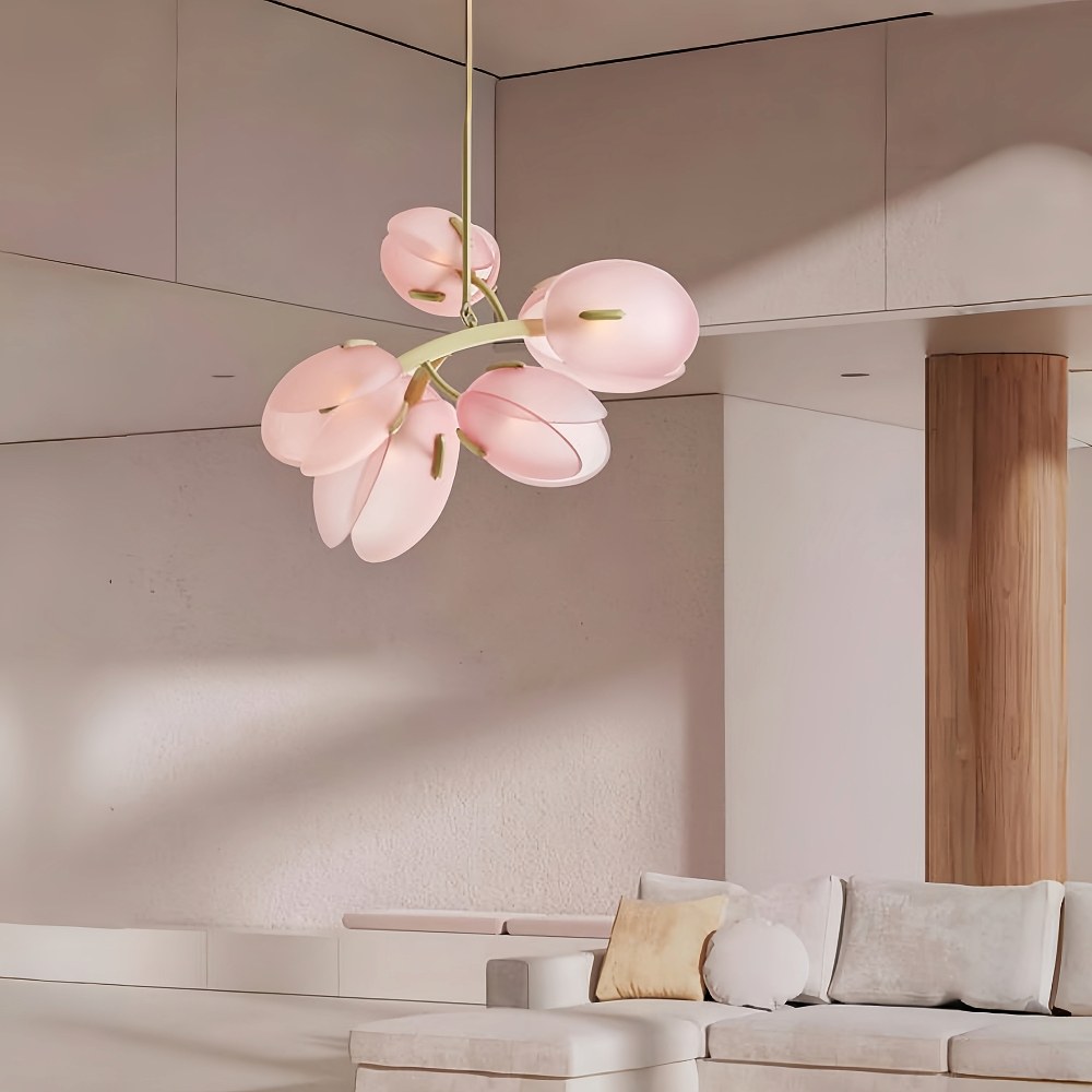 Nordic Modern Minimalist Tulip Bud Glass Pendant Lamp Atmosphere Lighting Fixture
