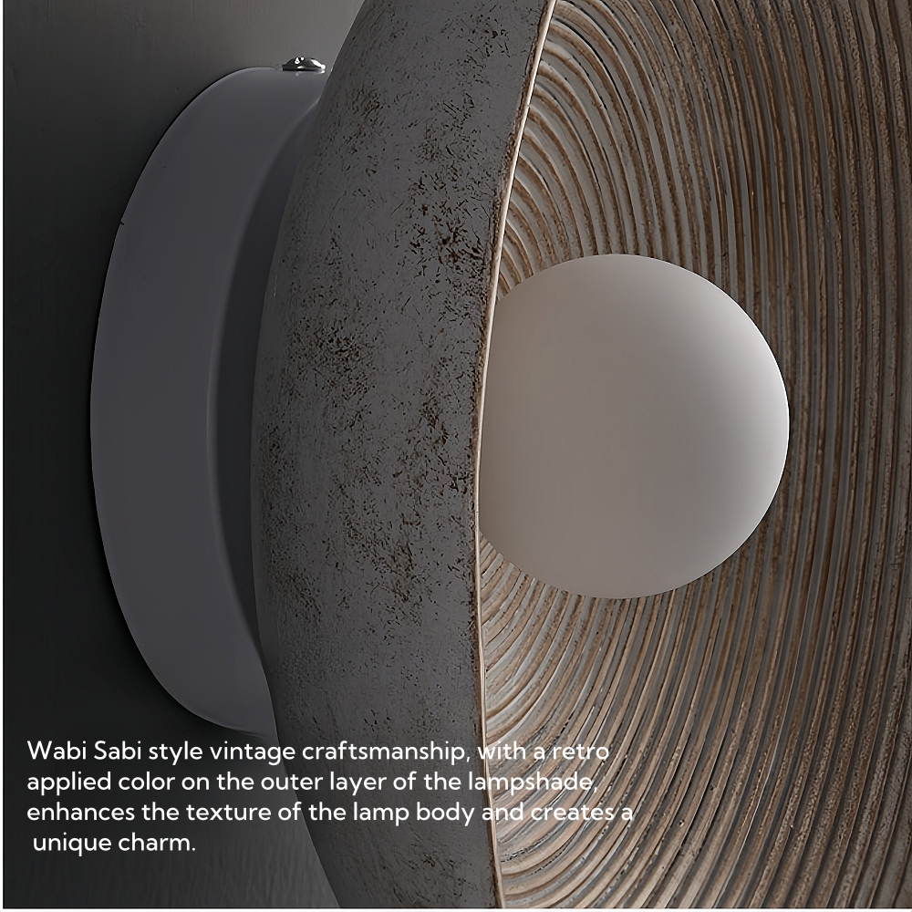 Wabi Sabi Style Retro Entrance Hallway Resin Wall Lamp Bedroom Bedside Lamp