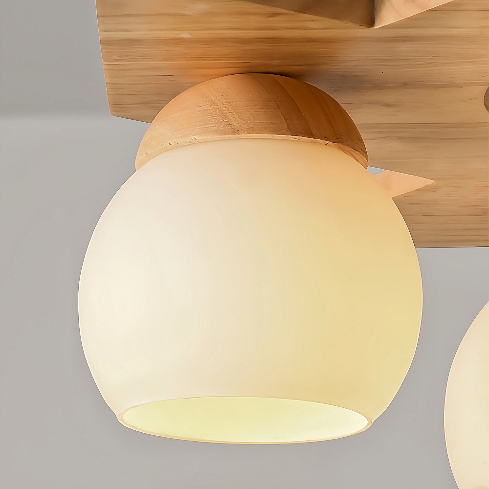 Nordic Creative Personalized Solid Wood Windmill Shaped Pendant Light