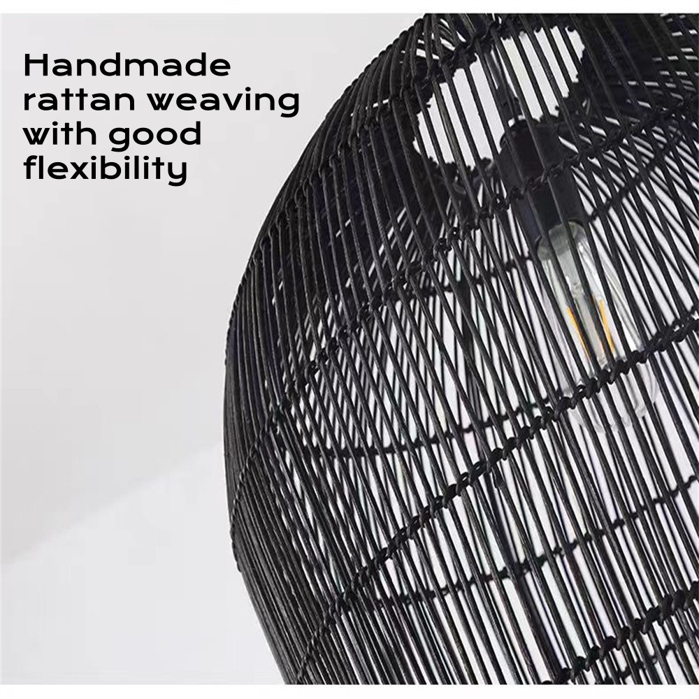  Wooden style natural rattan handmade woven chandelier