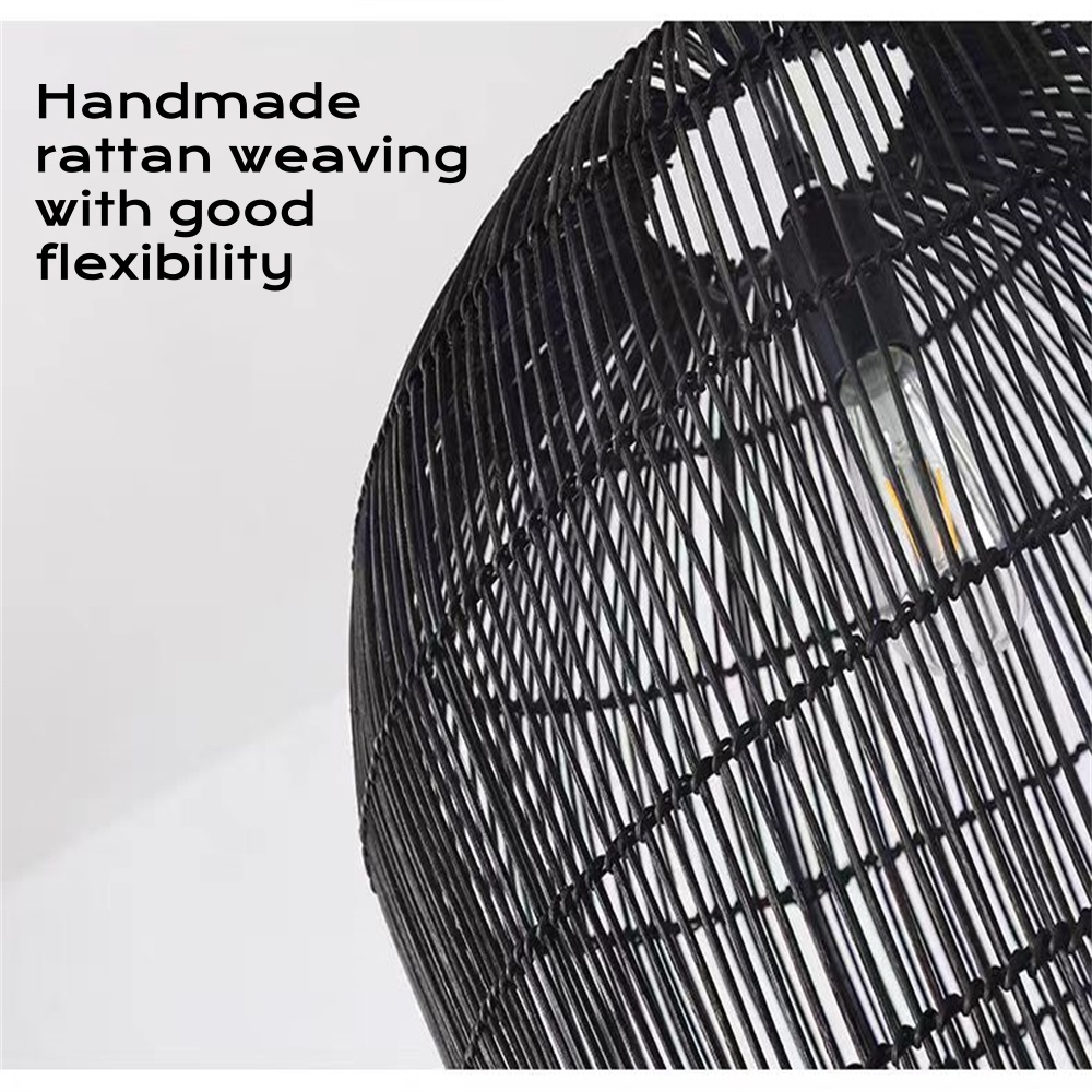  Wooden style natural rattan handmade woven chandelier