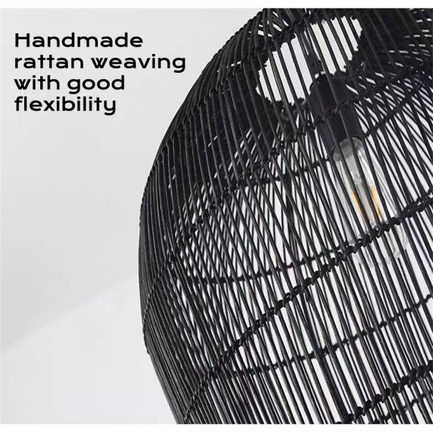  Wooden style natural rattan handmade woven chandelier