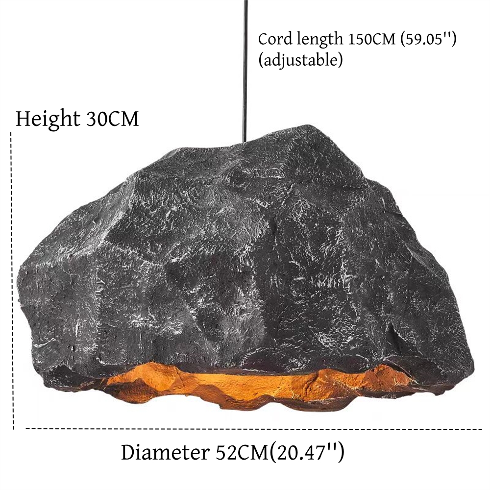 Wabi-sabi retro style imitation micro-cement irregular rock chandelier