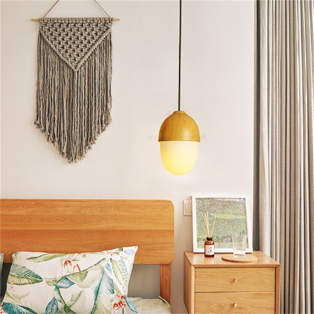 Creative imitation wood grain nut glass chandelier