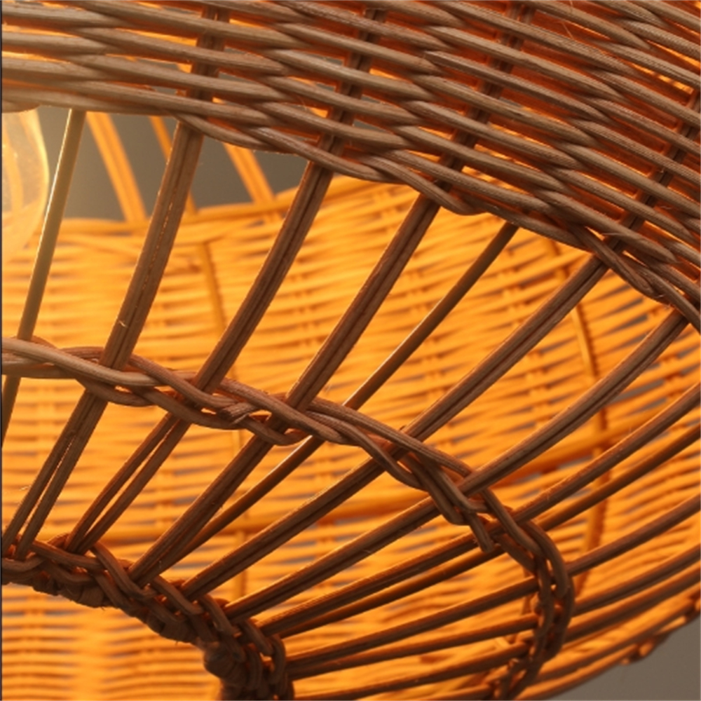 Rattan chandelier retro Japanese style wabi-sabi style bamboo pendant light