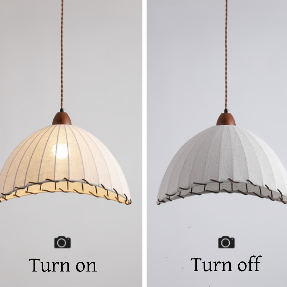 Japanese retro fabric aesthetic Zen style fabric pendant light