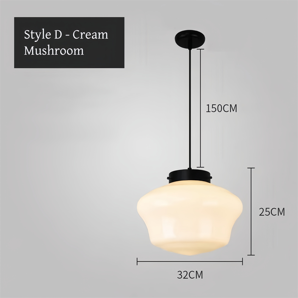 Vintage White Milk Glass Geometric Jar Pendant Light