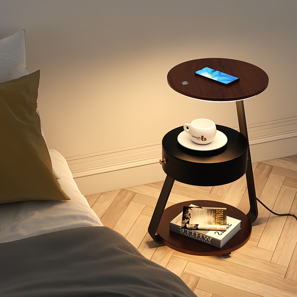 Modern Dimmable Floor Lamp with Integrated Drawer Storage