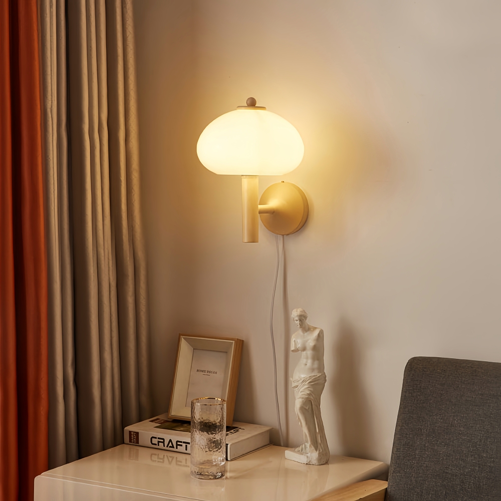Nordic Retro Mushroom Glass Wall Lamp