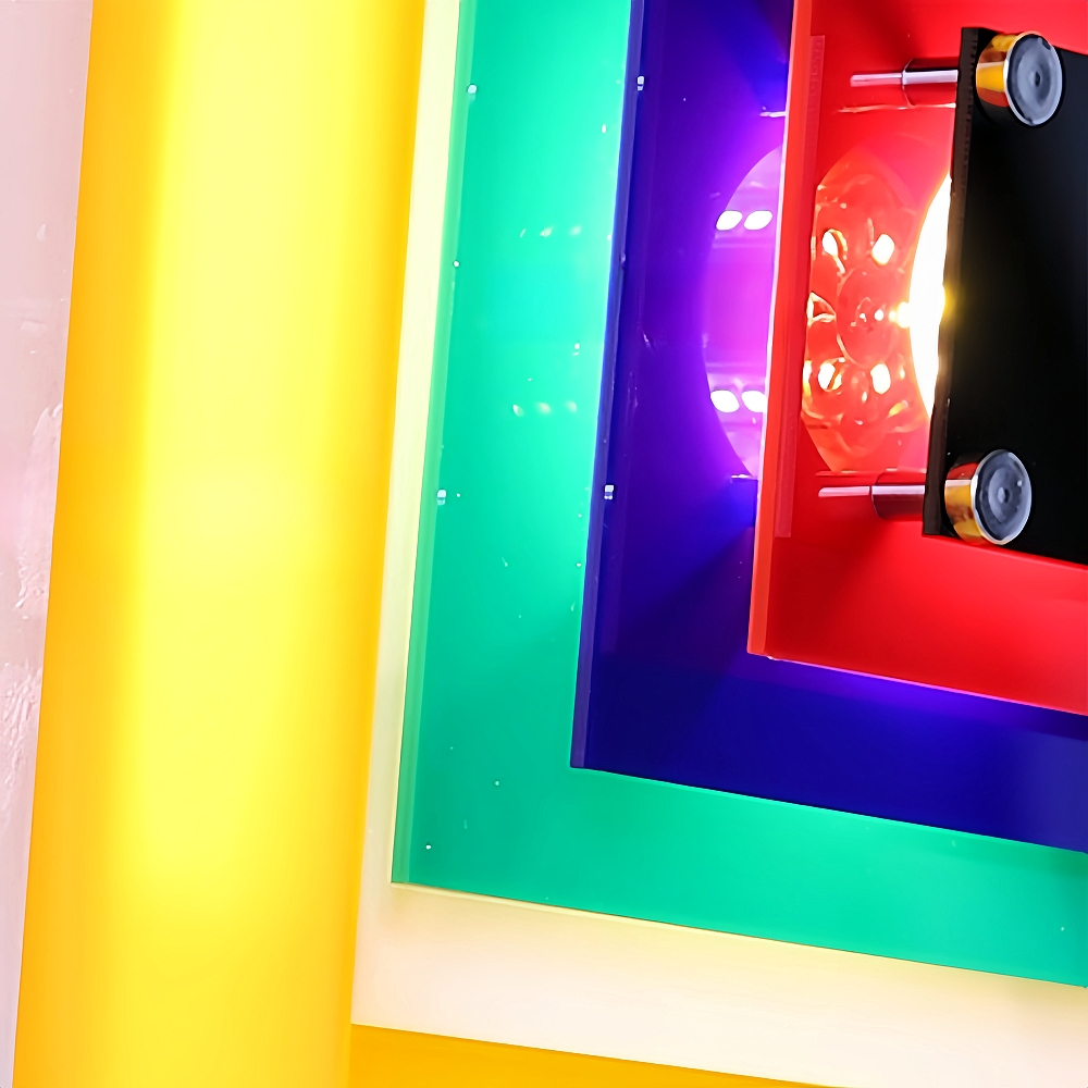 Color Pixel Wall Lamp Bauhaus Living Room Bedroom Decorative Painting Square Frame Wall Lamp